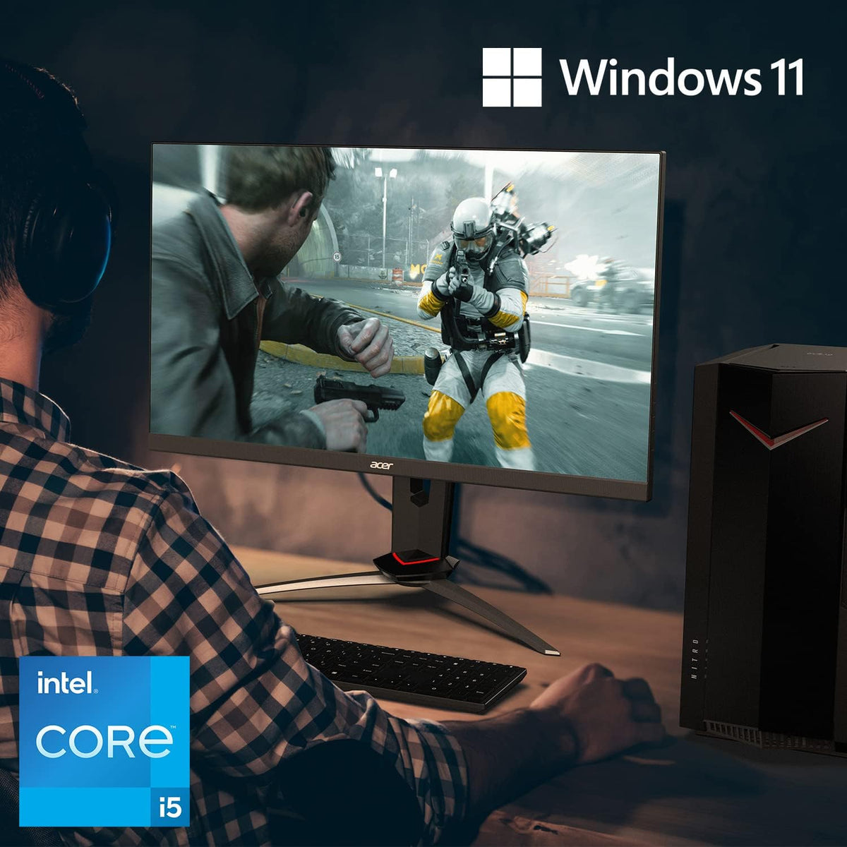 Gaming Desktop 12th Gen Intel Core i5-12400F NVIDIA GeForce RTX 3060 16GB DDR4 512GB SSD 1TB HDD Windows 11 Home T88657