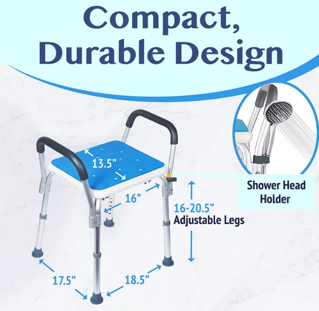 Shower Chair with Padded Seat and Tote Bag M209