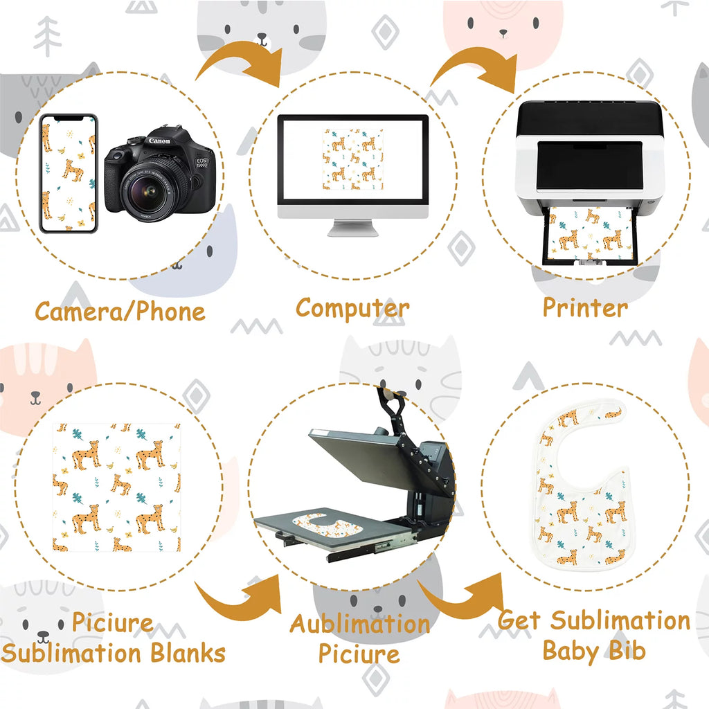 10 Pcs White Cotton Waterproof Baby Bibs O4969