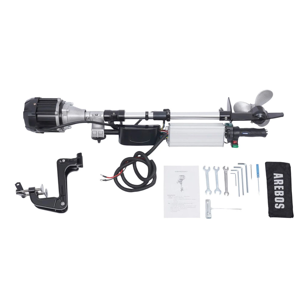 1000W 48V Electric Outboard Motor Brushless Trolling Motor with Adjustable Bracket D227