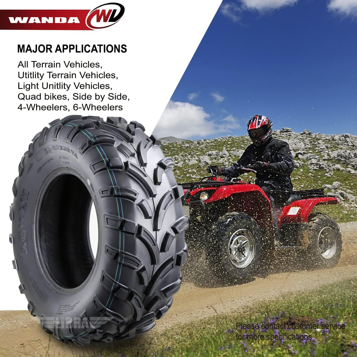 Set of 4 ATV UTV Tires 25x10-12 6PR U7947