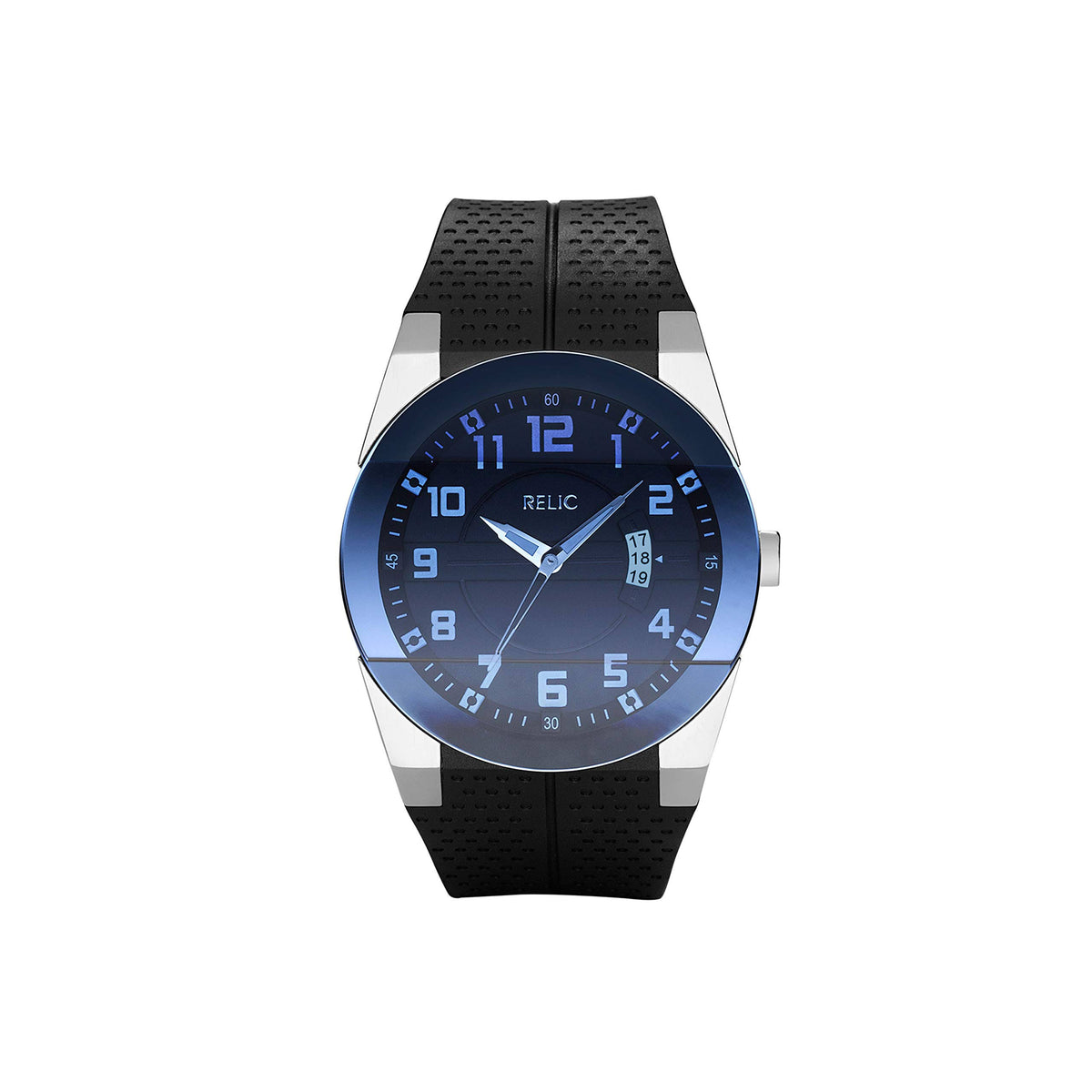 Stainless Steel Watch with Black Rubber Band N377169
