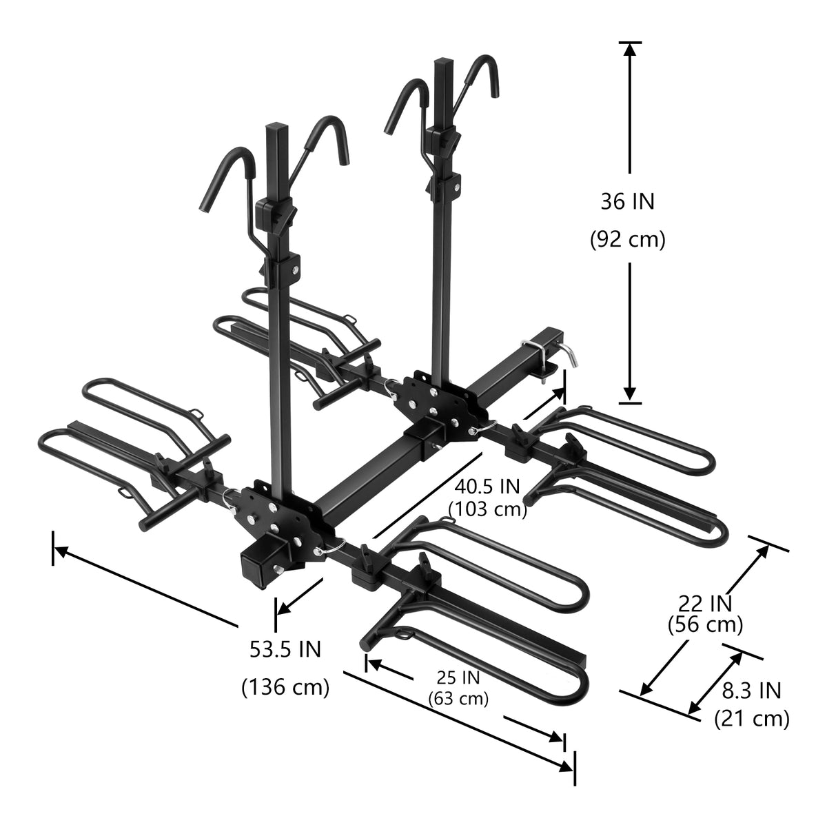 2" Hitch Receiver Foldable Tray 4 Bike Rack Q31633