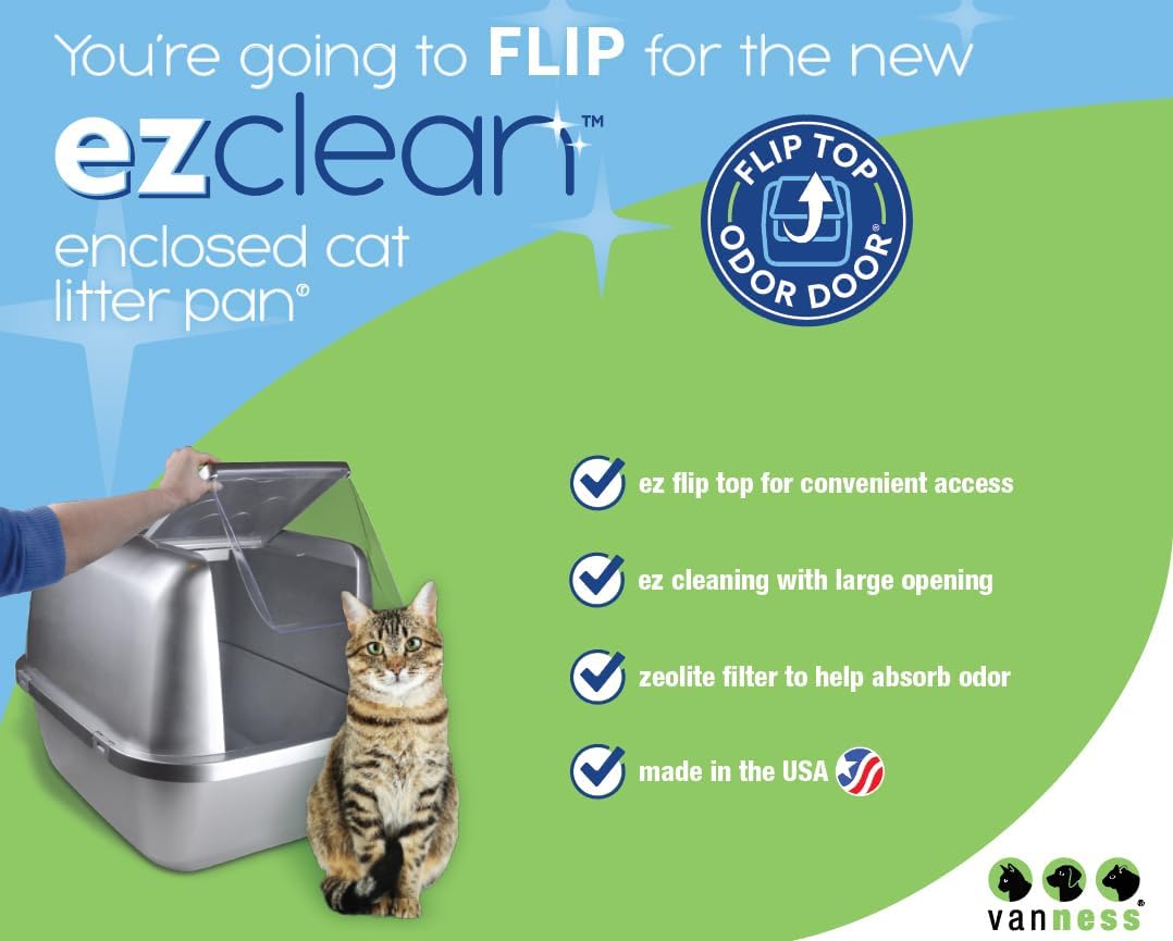 EZ Clean Jumbo Covered Cat Litter Box with Flip Top Lid E577135