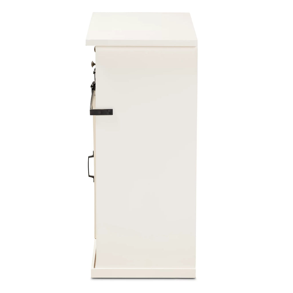 White Wood and Black Metal 2-Door Sideboard Buffet B110993