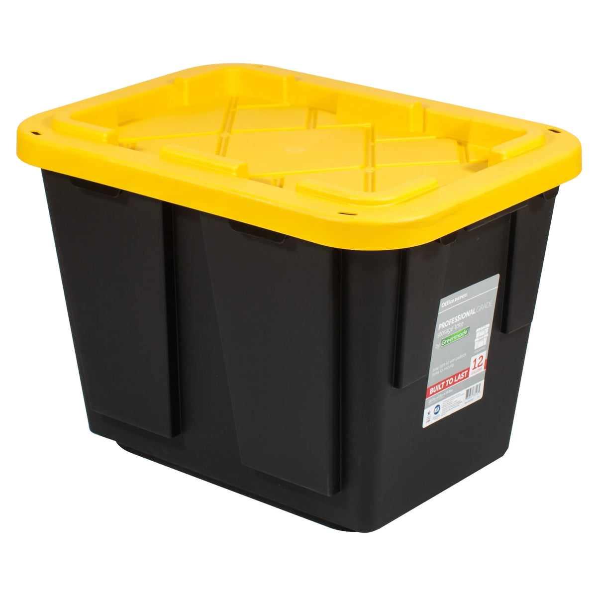 12-Gallon Black/Yellow Pack Of 4 Storage Totes M994