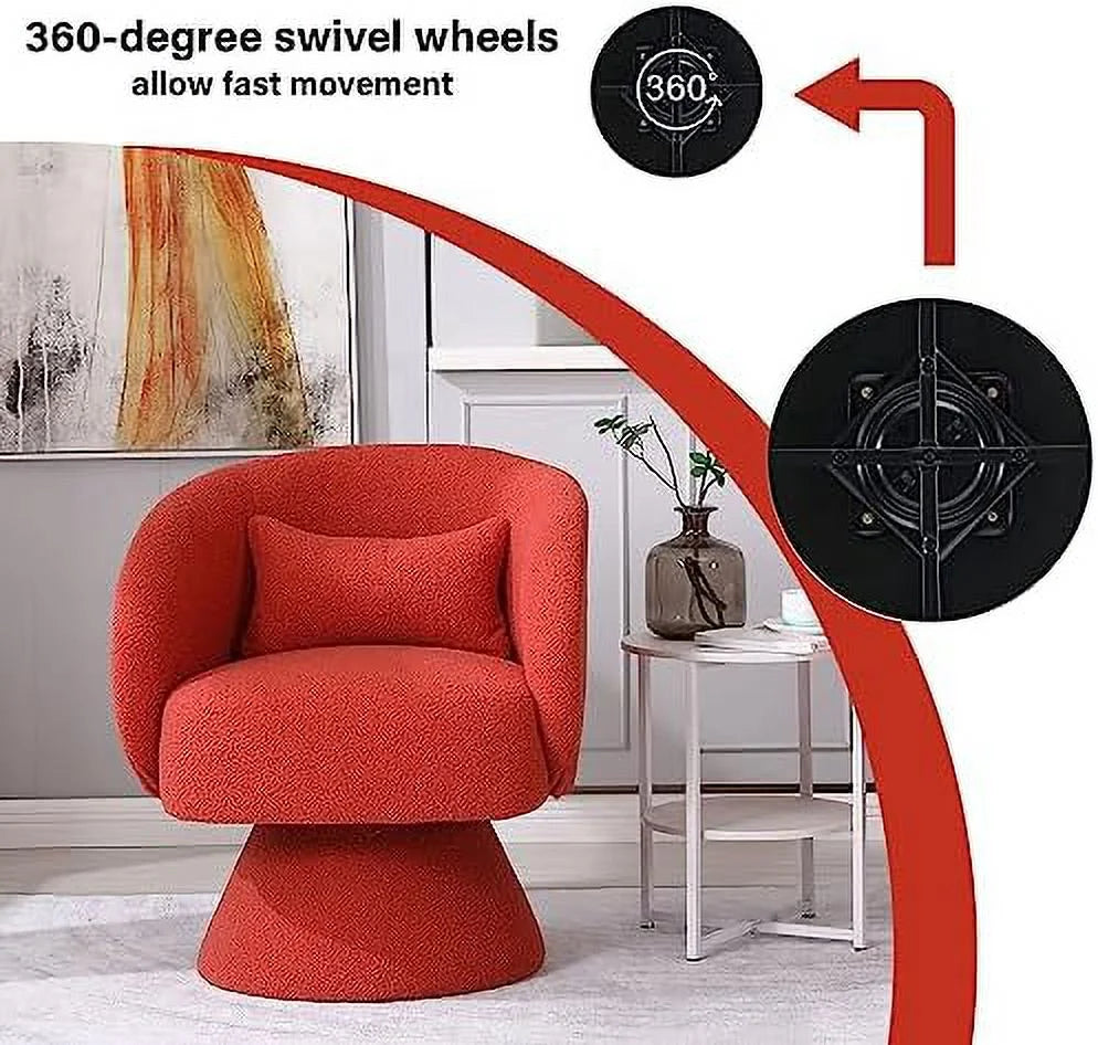 Beige Linen Swivel Barrel Chair Set of 2 T455