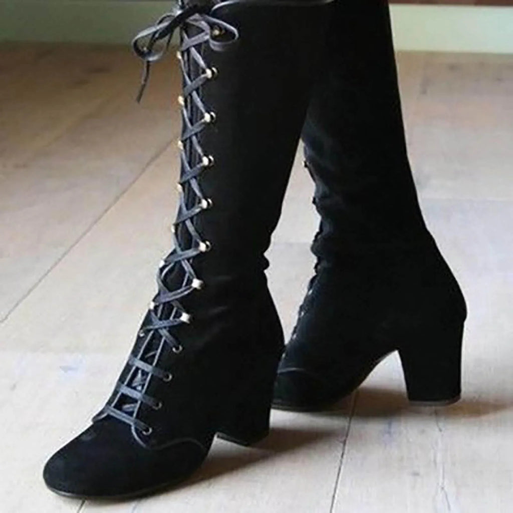 Brown Mid-Calf Riding Boots O4463