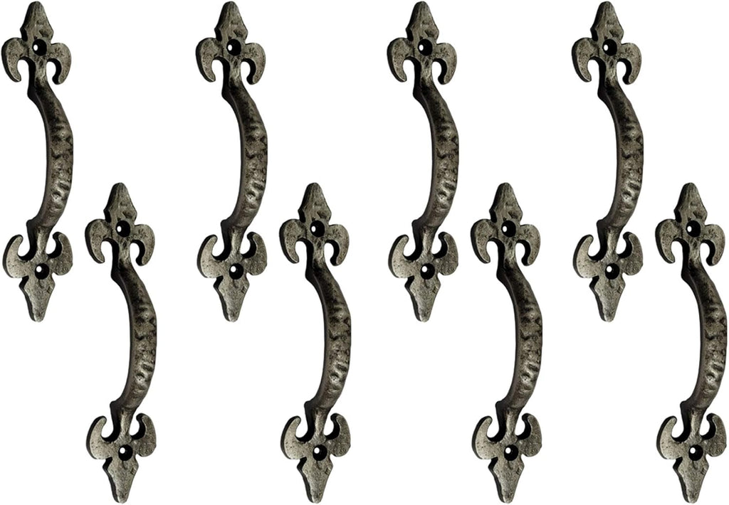 Antique Cast Iron Cabinet Pull Handles, 6.1 x 12 Pack, Matte Black W325