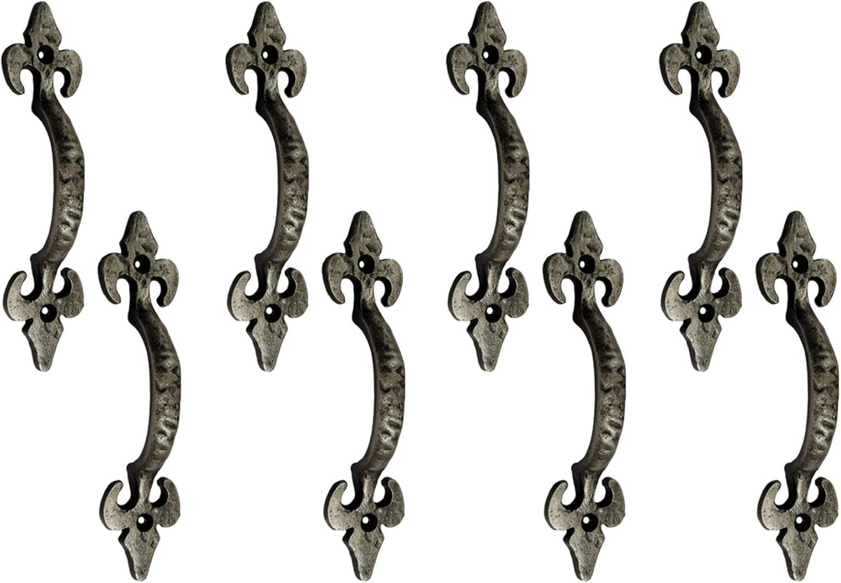 Antique Cast Iron Cabinet Pull Handles, 6.1 x 12 Pack, Matte Black W325