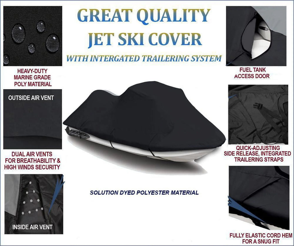 Black 600 Denier Jet Ski PWC Cover 2 Seater Z245977