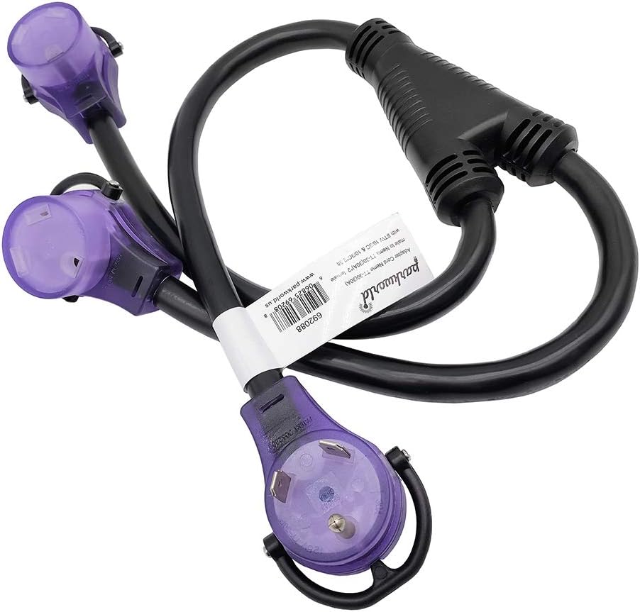 RV 30 AMP Splitter Y Adapter Cord Pack of 2 F26004