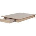 Rustic Oak Full/Queen Platform Bed with Drawer X2252