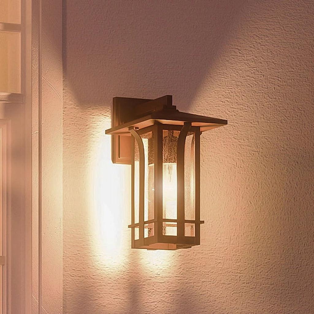 13''H x 7''W Olde Bronze Glass Outdoor Wall Sconce V287116