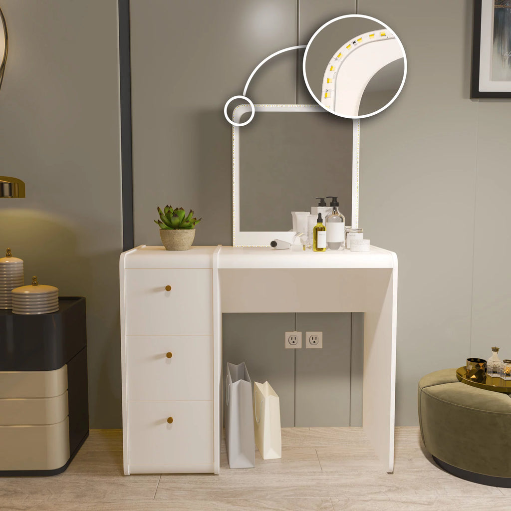 White Lighted Vanity Table Z65622