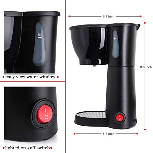 Black Mini Compact Drip Coffee Maker (10.5oz) D6909