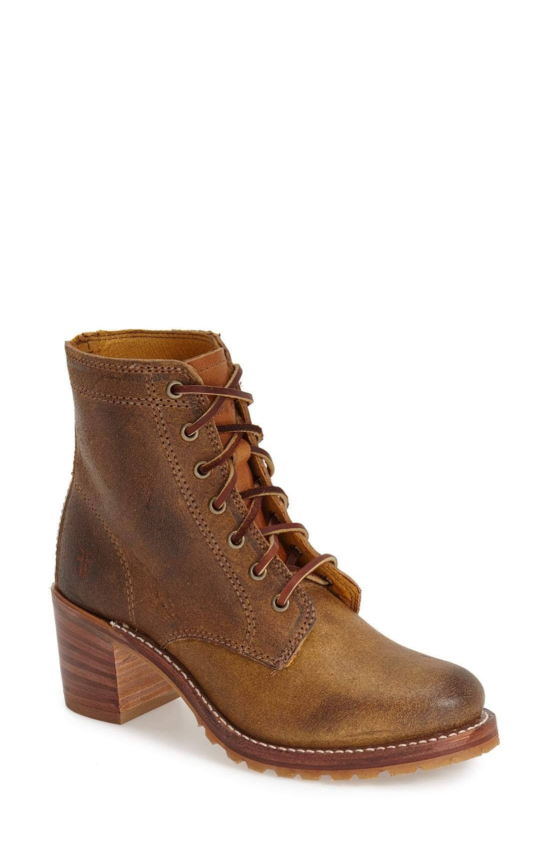 Dark Brown Lace Up Boots, Size 7.5 A108229