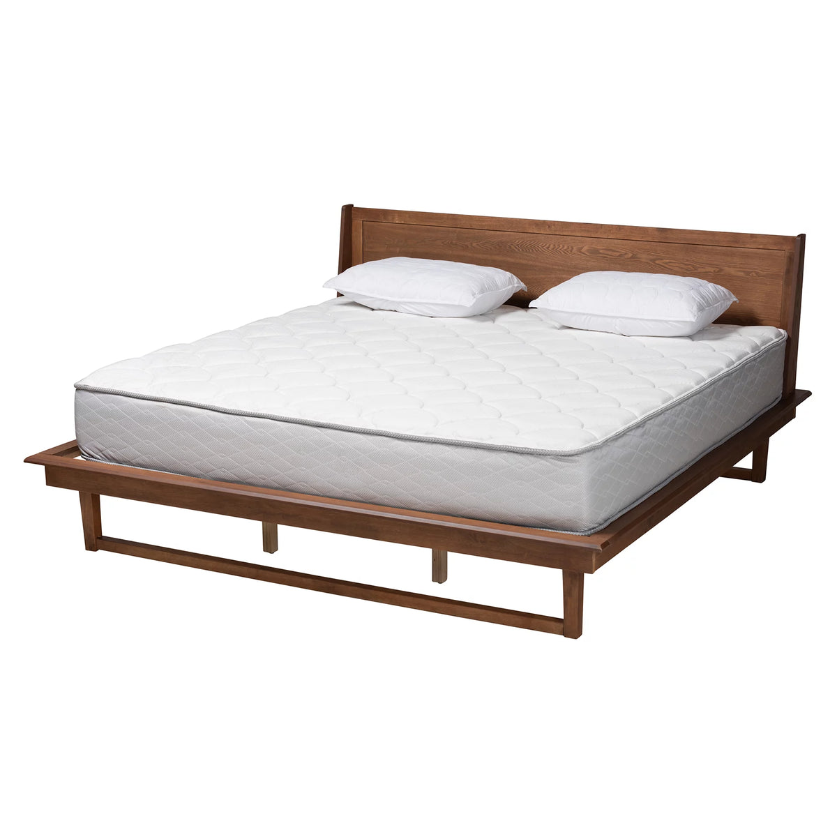 King Size Ash Walnut Finished Wood Platform Bed F1243