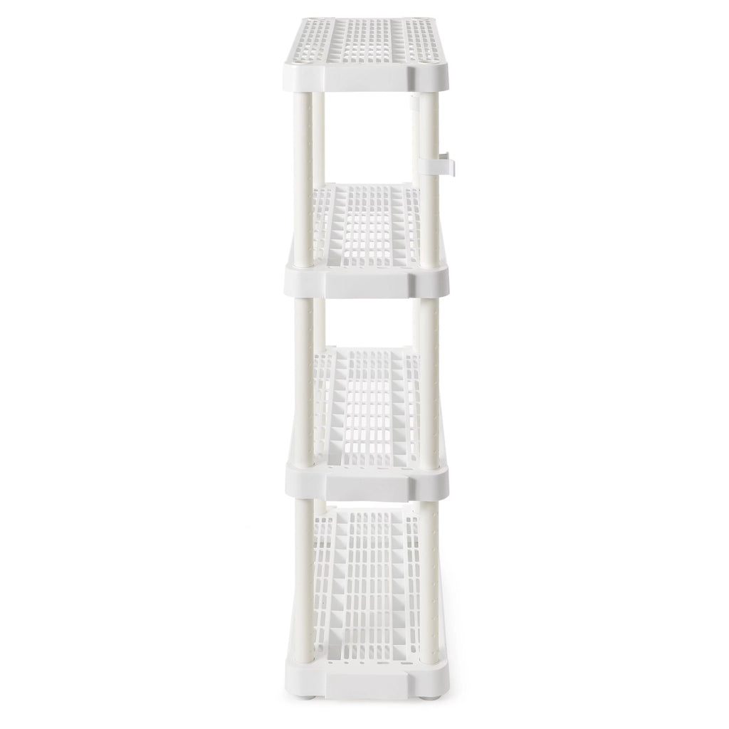 White 4 Shelf Adjustable Height Storage Unit (2 Pack) S763