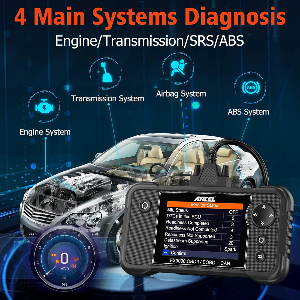 OBDII Scanner Diagnostic Scan Tool with Oil EPB SAS ABS BMS Reset X665192