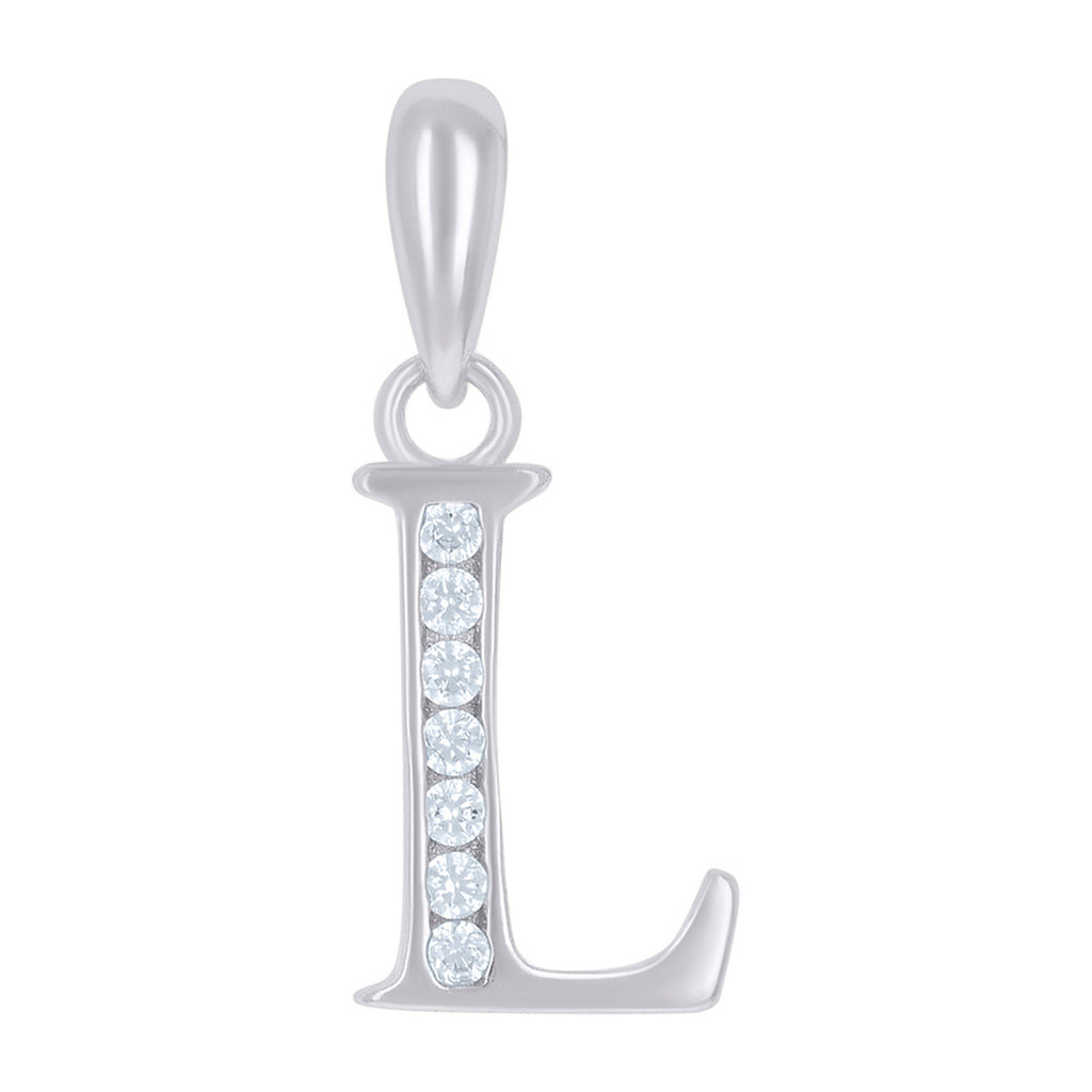 925 Sterling Silver CZ Letter L Charm T722024