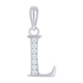 925 Sterling Silver CZ Letter L Charm T722024