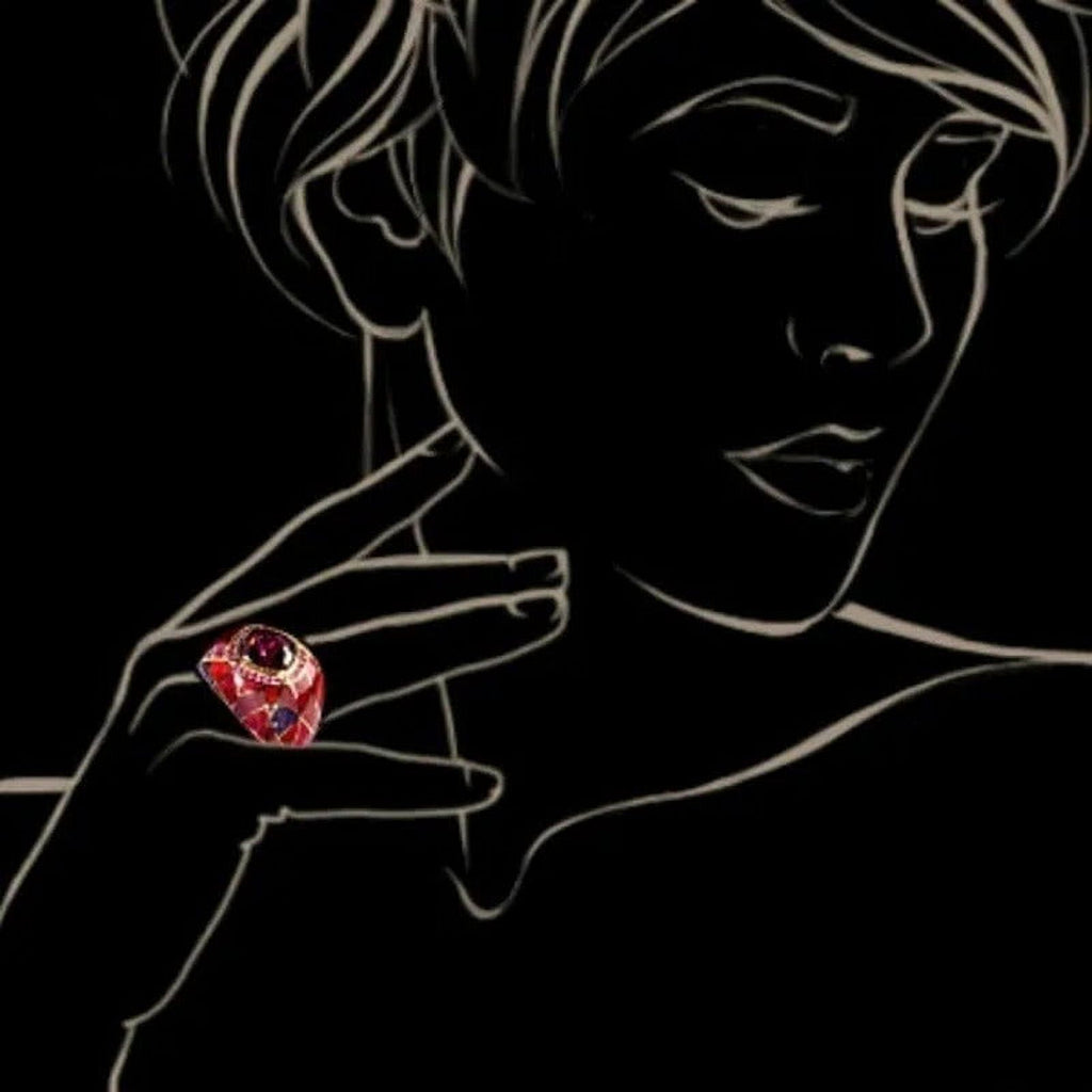 925 Sterling Silver Sapphire Ruby Diamond Ring E808