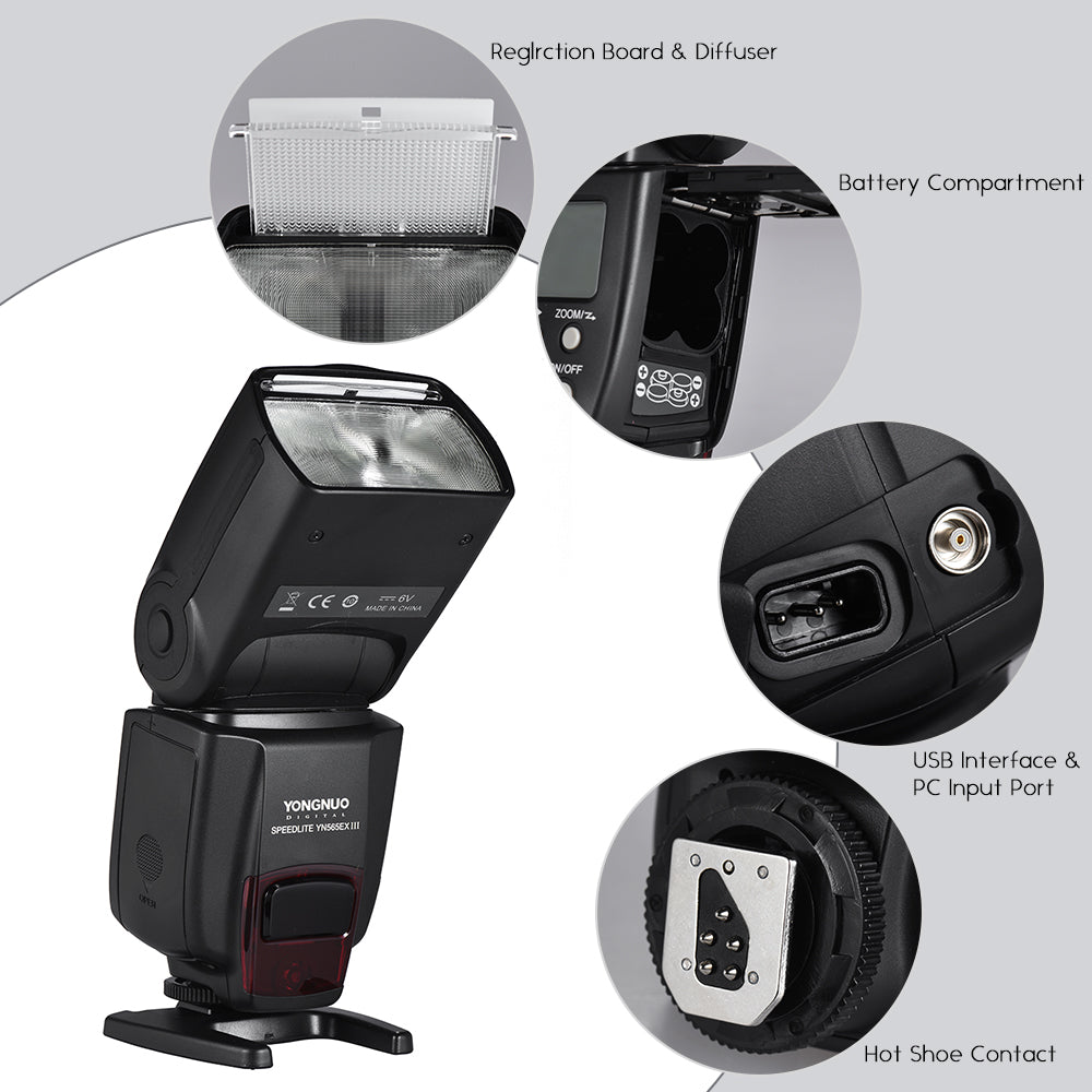 Wireless TTL Slave Flash Speedlite GN58 for Canon DSLR Camera U16482