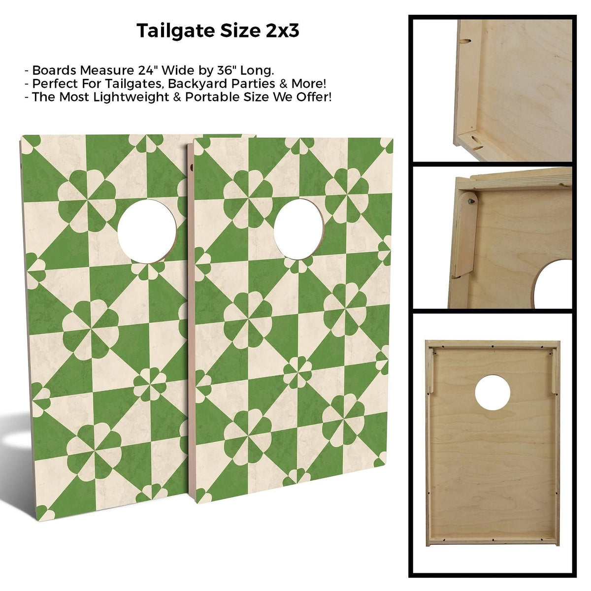 Green Tile Cornhole Set with Carrying Case N712