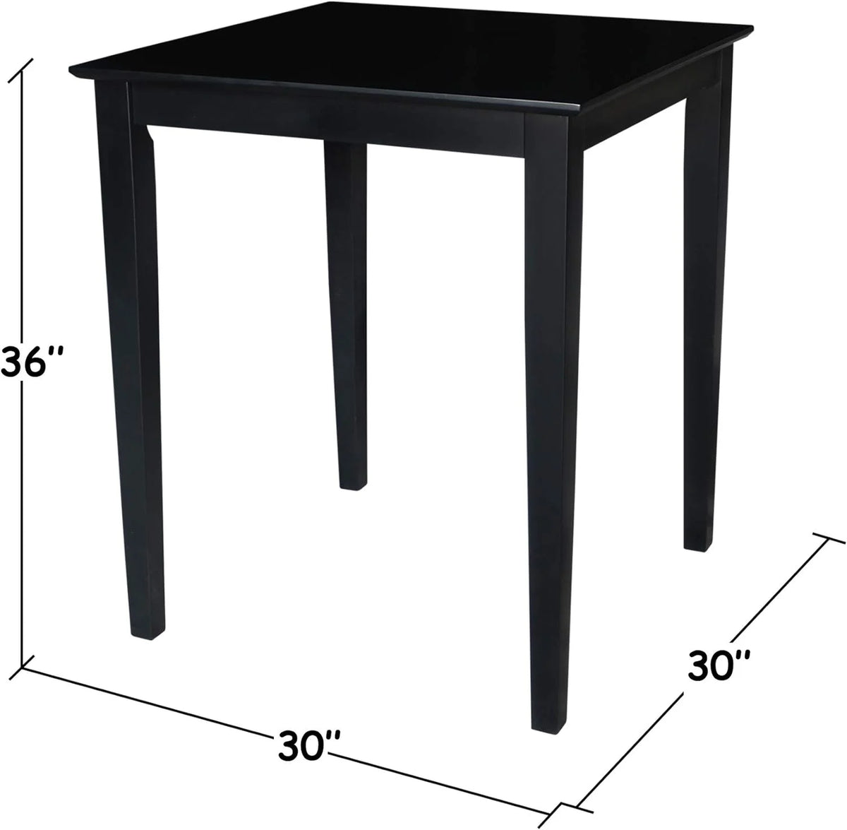 Black Solid Wood Dining Table I2269