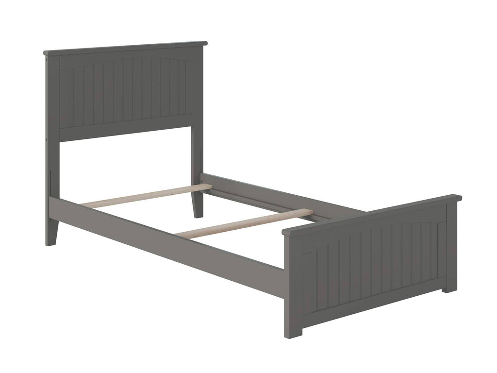 Twin XL Traditional Bed with Foot Board in Grey H594