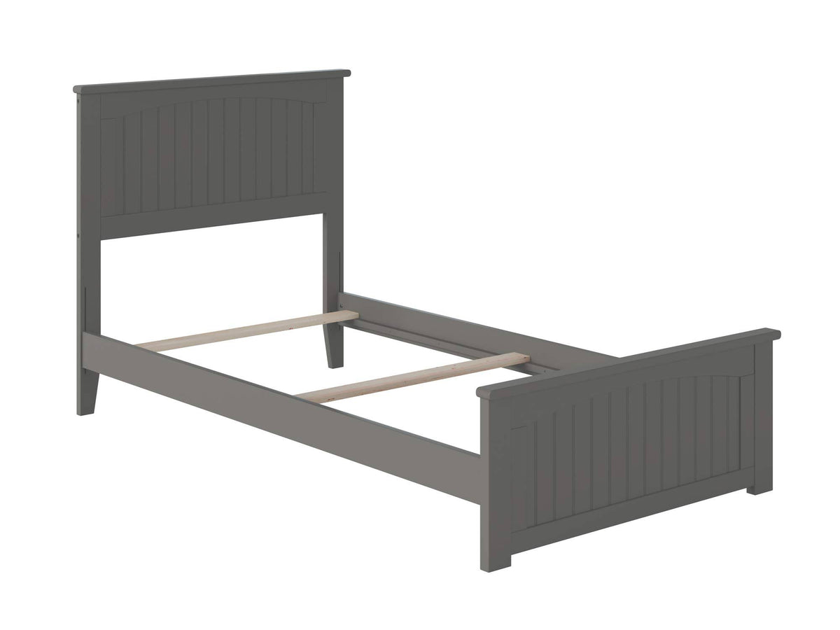 Twin XL Traditional Bed with Foot Board in Grey H594