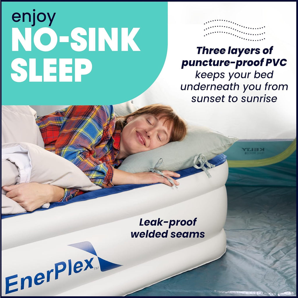 Luxury 13 Inflatable Twin Air Mattress with Built-in Dual Pump O526