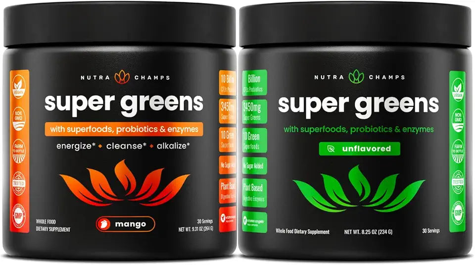 Super Greens Mango & Unflavored Bundle 2 Month Supply O72649