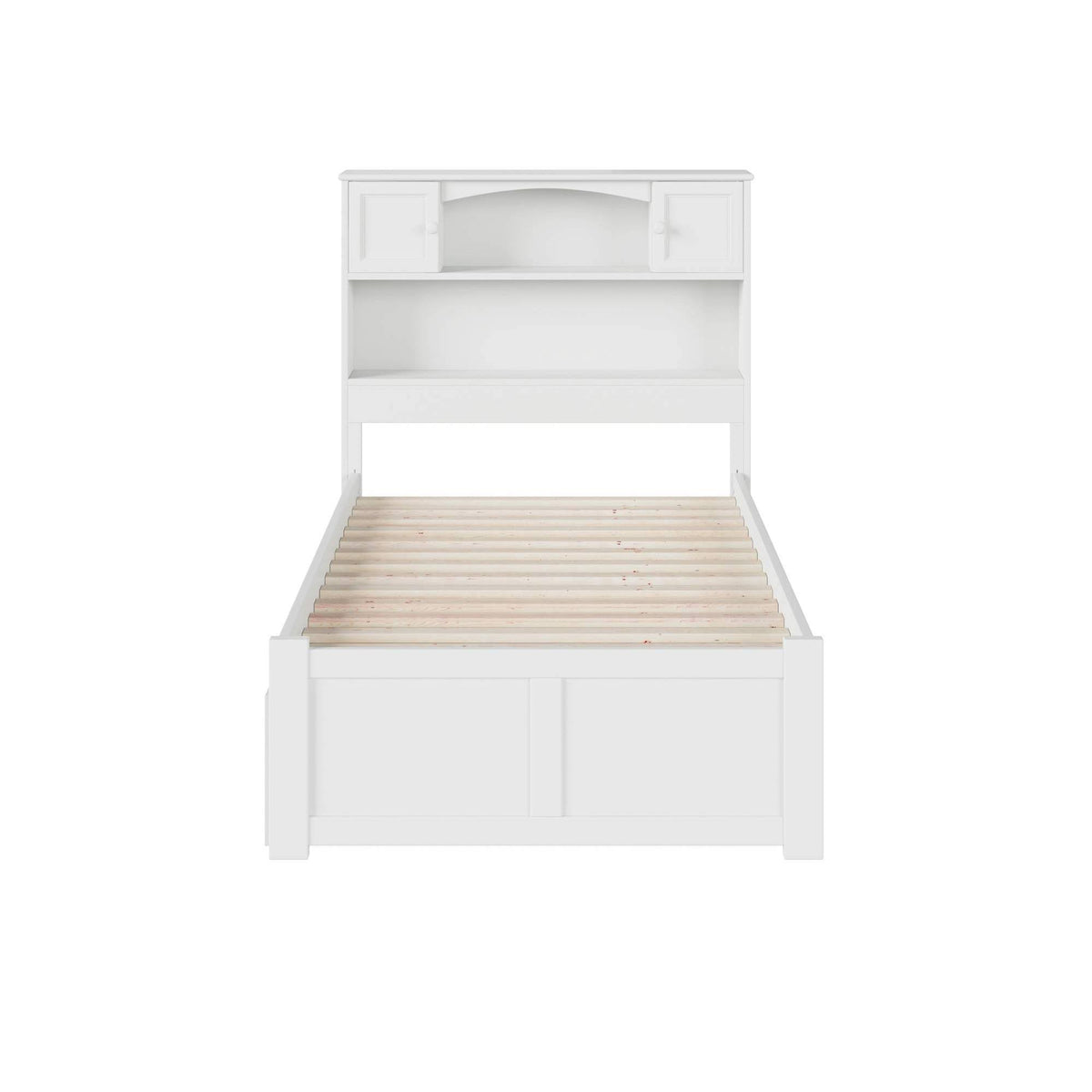 White Twin XL Foot Board with 2 Drawers M636