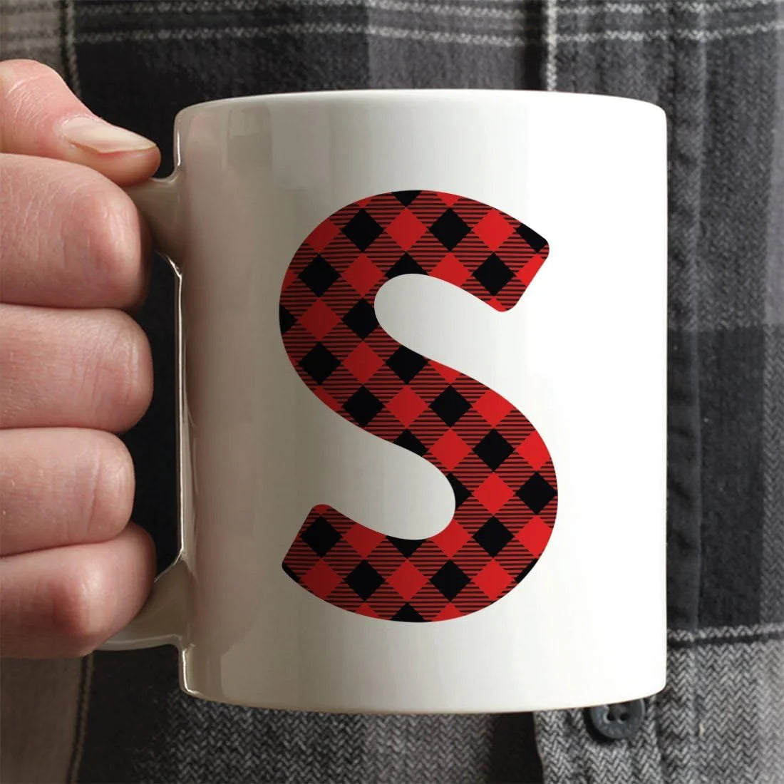 Hot Chocolate Coffee Mug Gift, Red Plaid, 1-Pack, Includes Gift Box F359