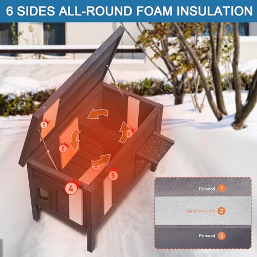 Outdoor Insulated Cat House with Escape Door L756