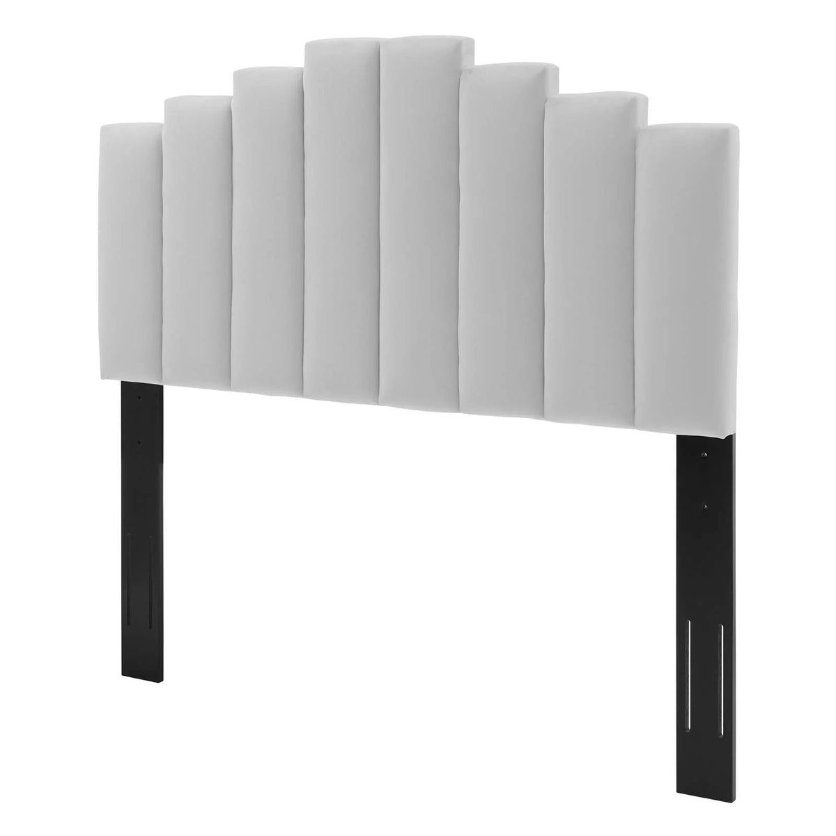 Twin Size Velvet Light Grey Headboard D242