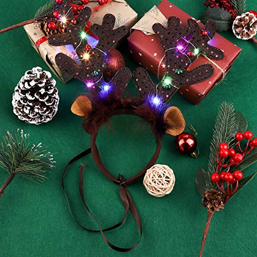 2 Pack Light Up Christmas Reindeer Headbands M2670