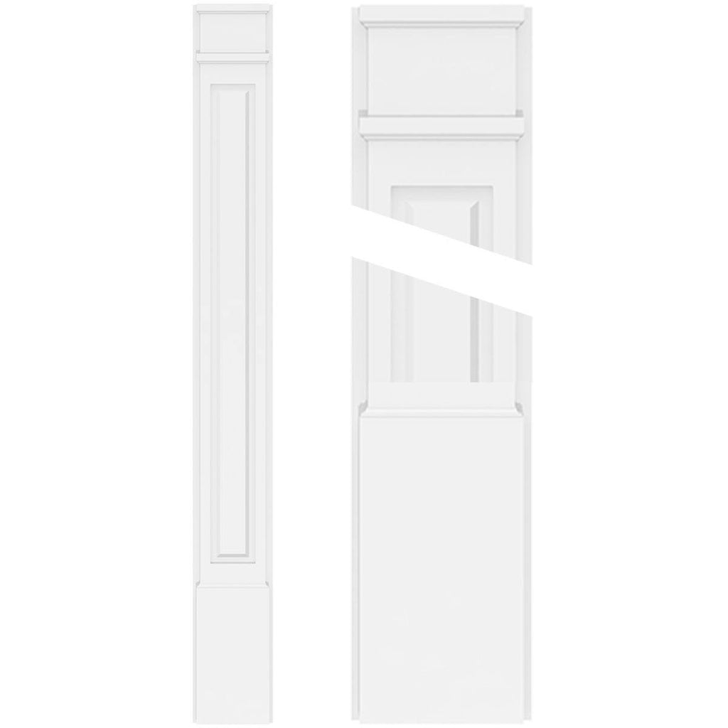 Raised Panel PVC Pilaster with Decorative Capital & Base (Pair) A5478