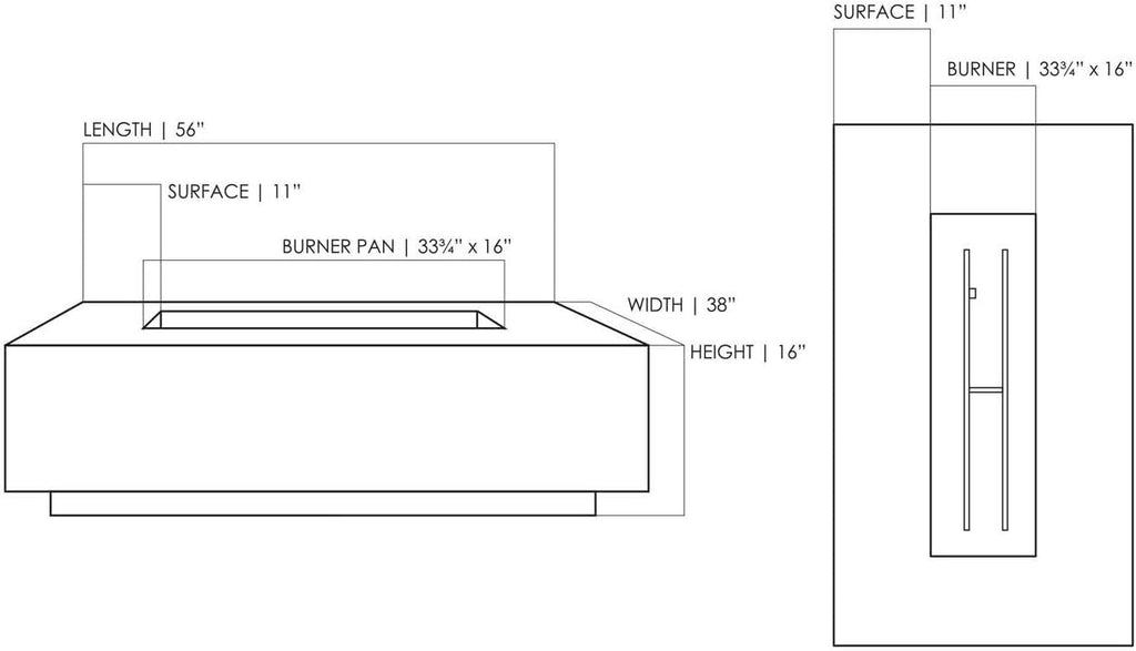 Pewter 56x38-Inch Concrete Gas Fire Pit N18358