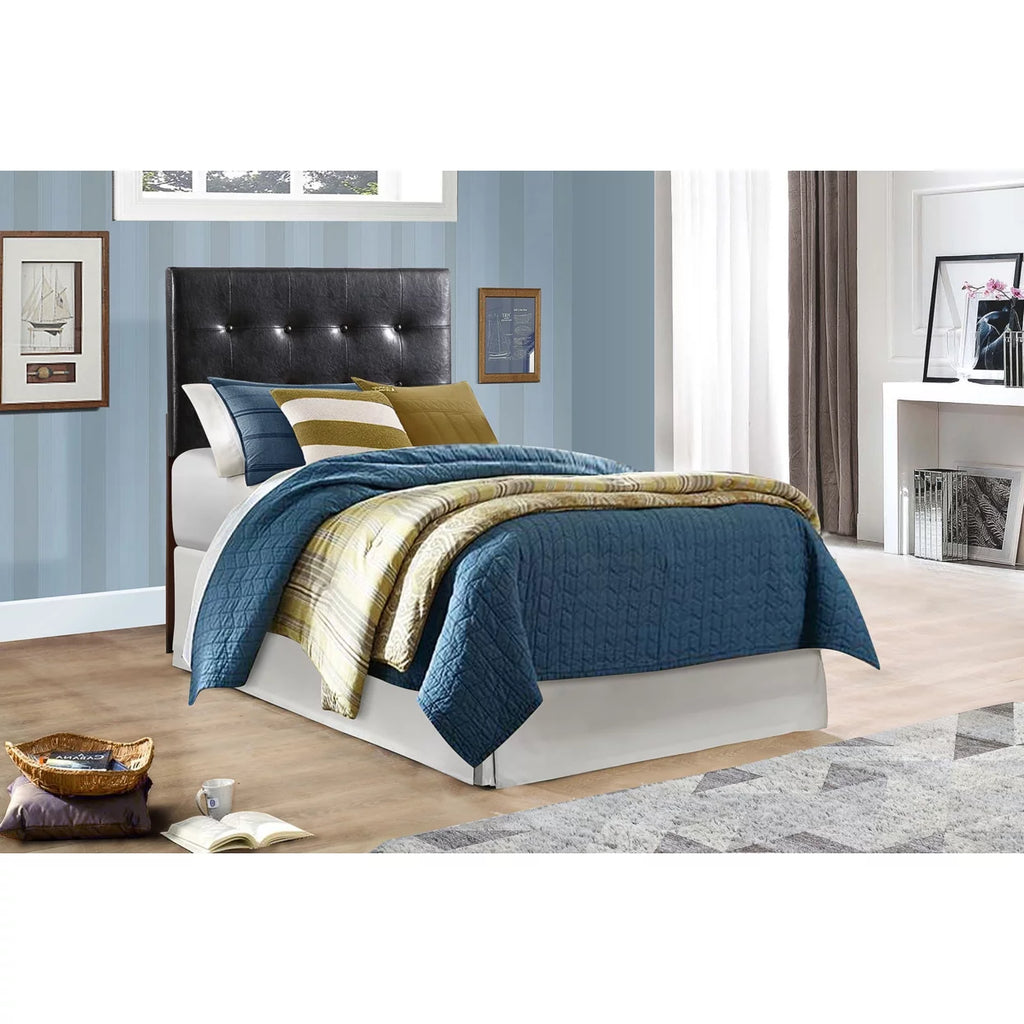 Black Twin Upholstered Tufted Panel Headboard P355361