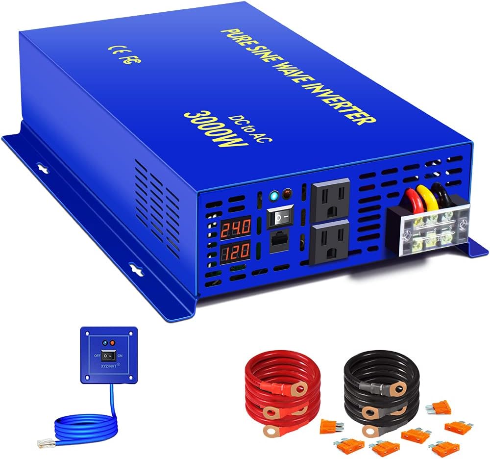 3000W Pure Sine Wave Power Inverter 12V DC to AC 120V X999