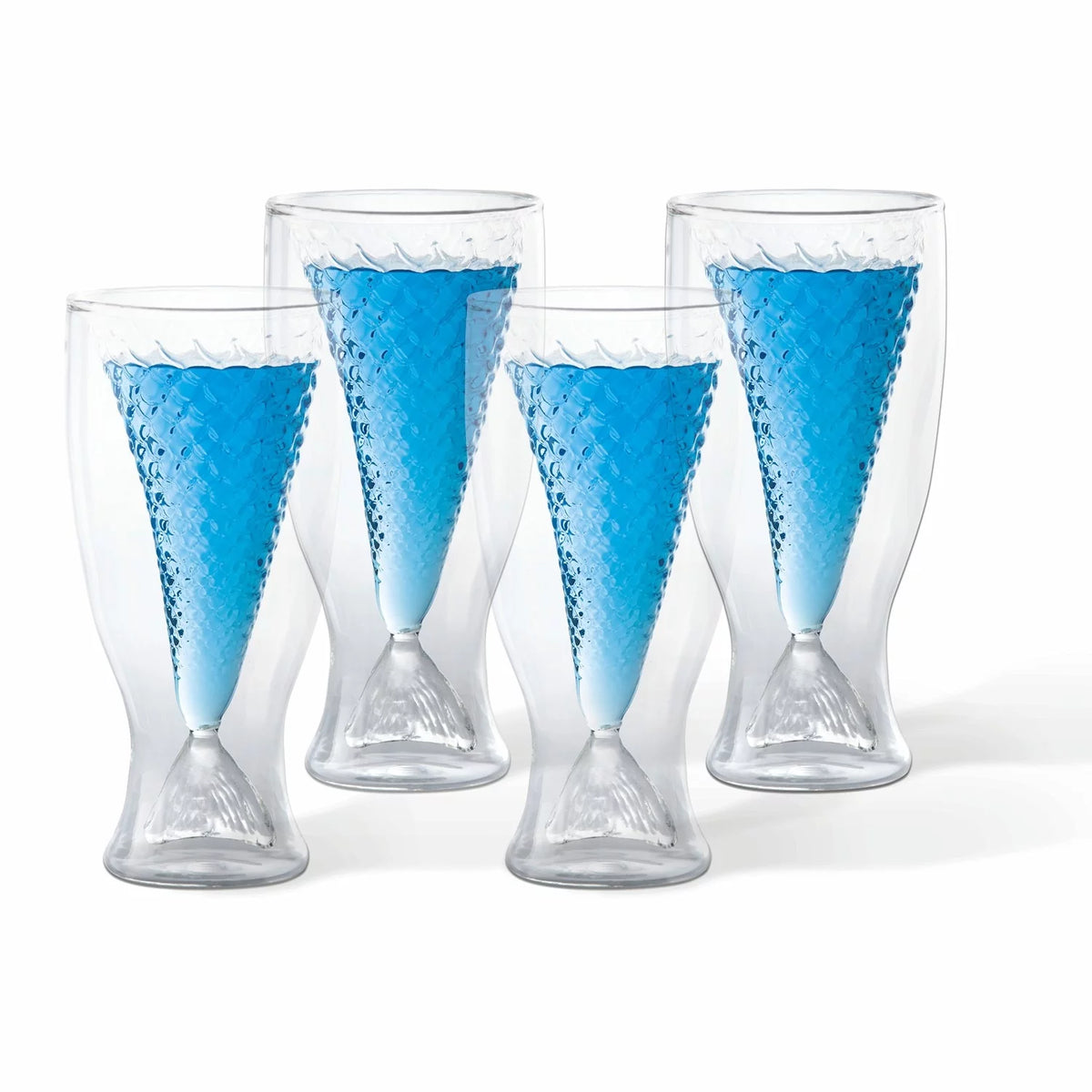 Mermaid Glass Set of 4 Drinking Glasses, 9 Ounces B246843