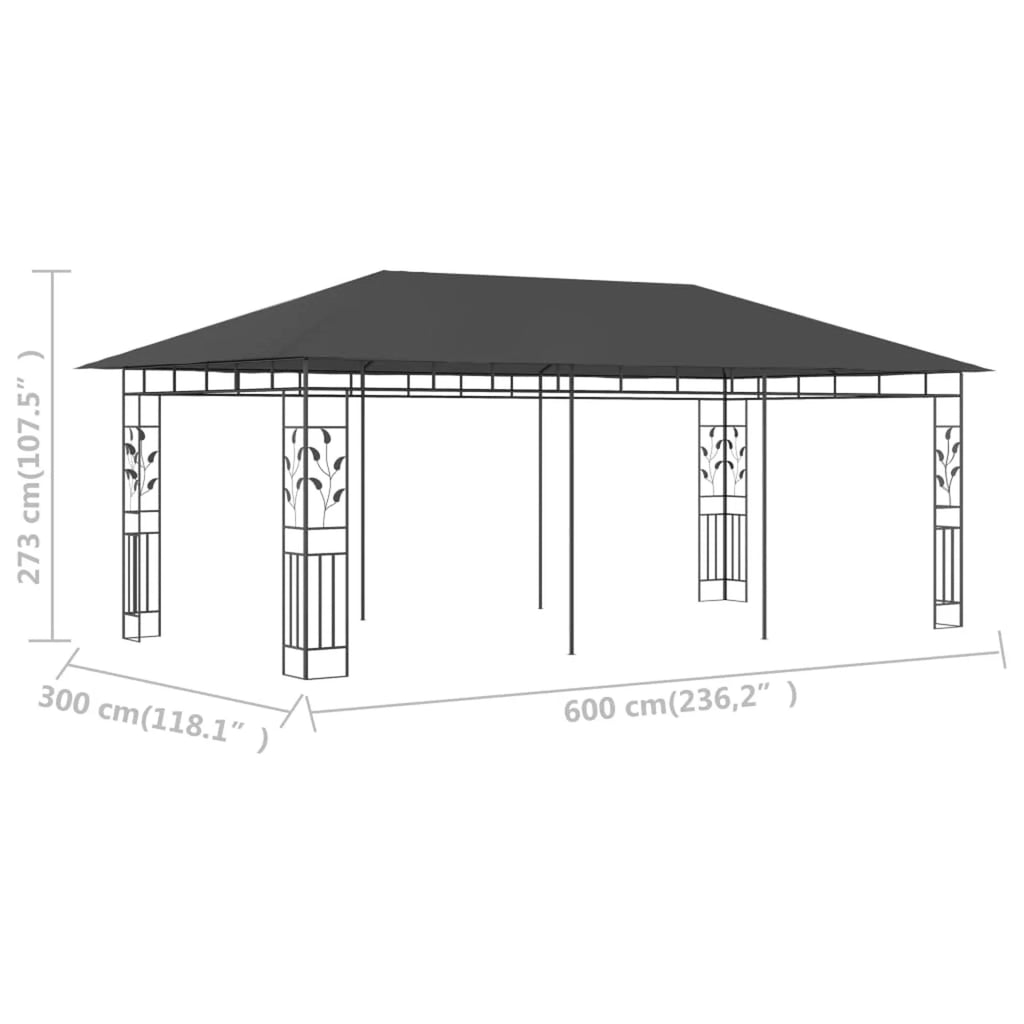 Anthracite Gazebo with Mosquito Net R723