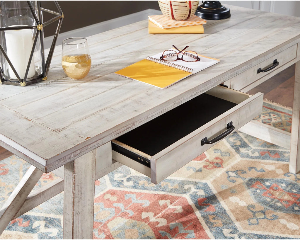 Whitewash 2 Drawer Desk I7016