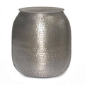 Antique Silver Metal Storage Accent Table N4808