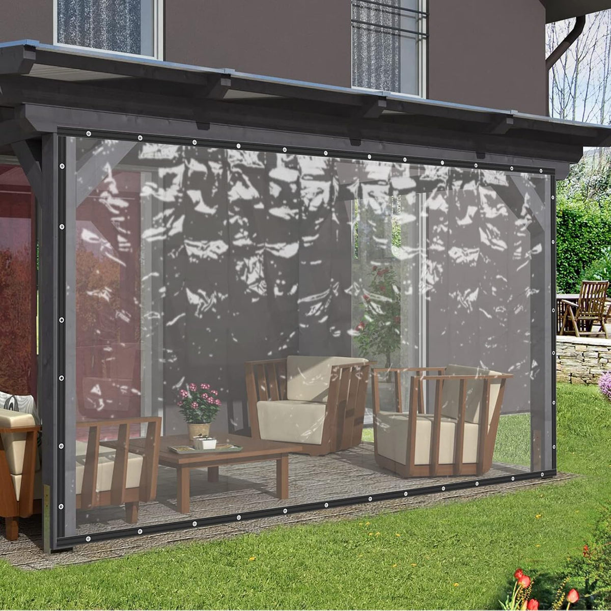 8×20FT Clear PVC Waterproof Tarp Curtain W37459