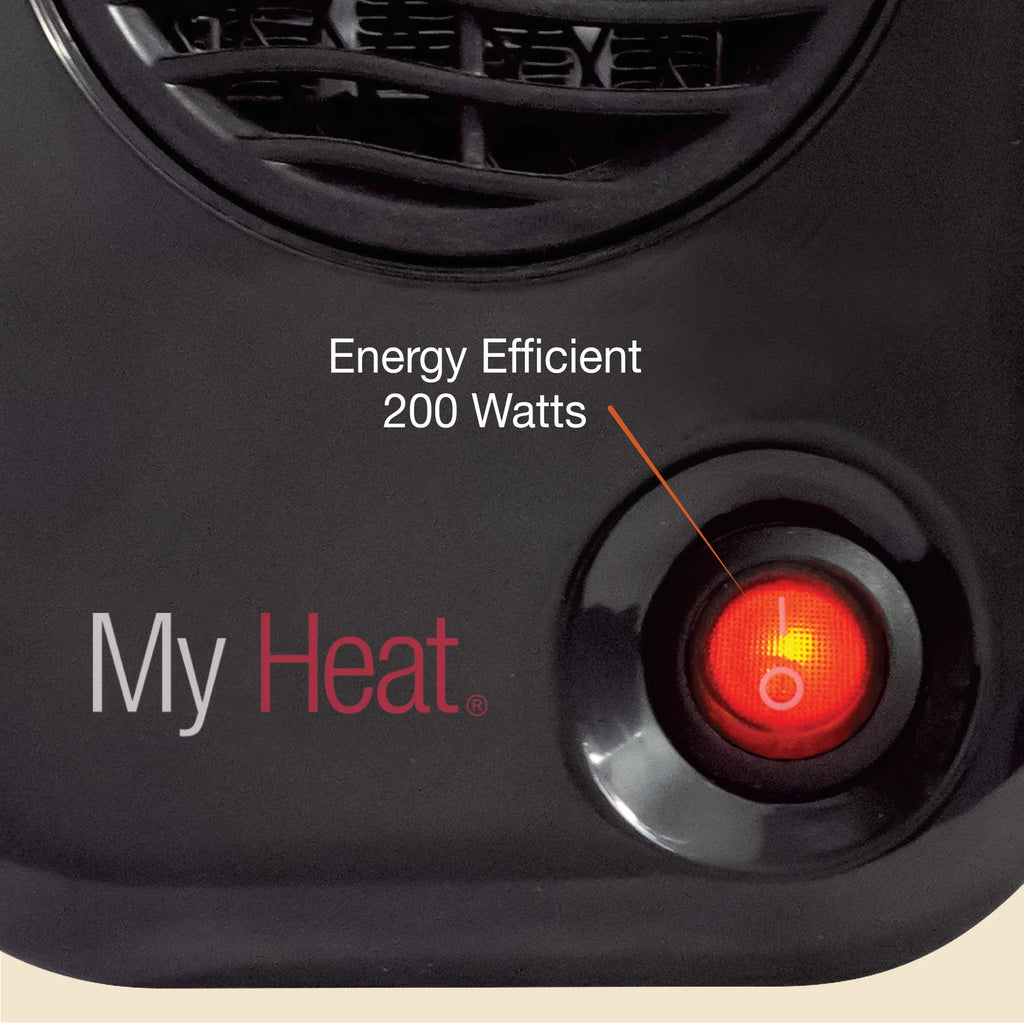 Black 6" Personal Tabletop Space Heater V991