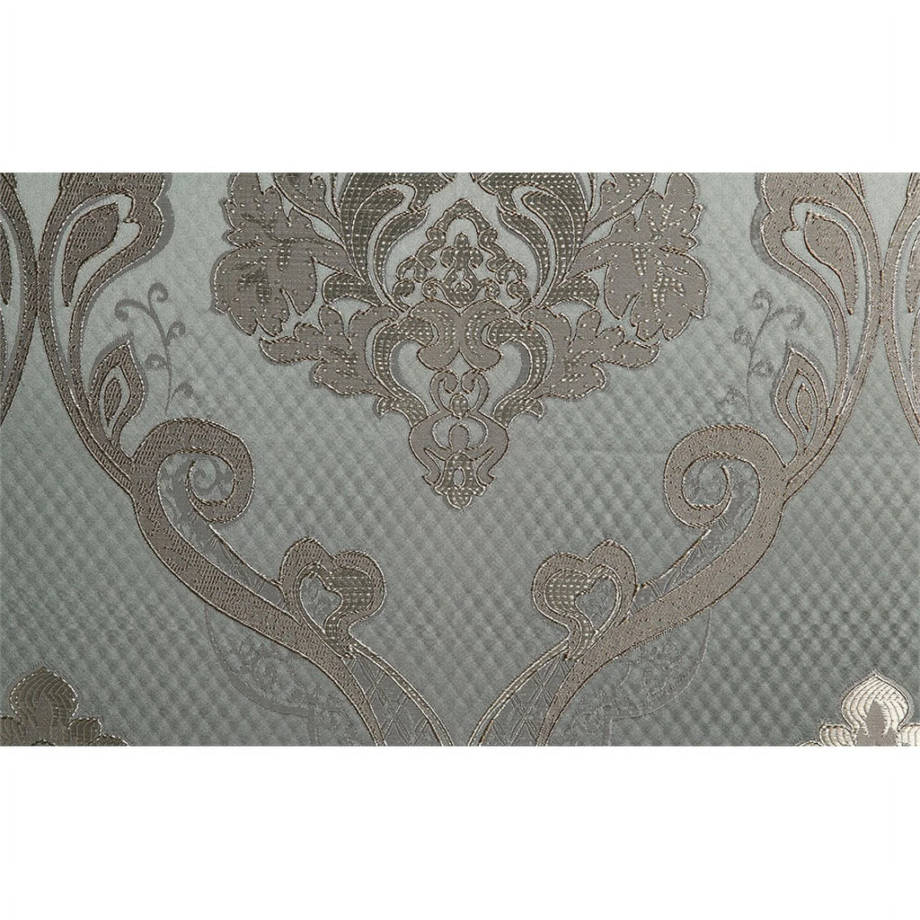 Tufted Fabric & Wood Sofa with 5 Pillows in Gray/Bronze I478800